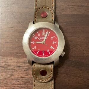 Victorinox Swiss Army Red Dial Quartz Watch EUC
